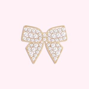 Stoney Clover Lane Pearl Bow Brooch